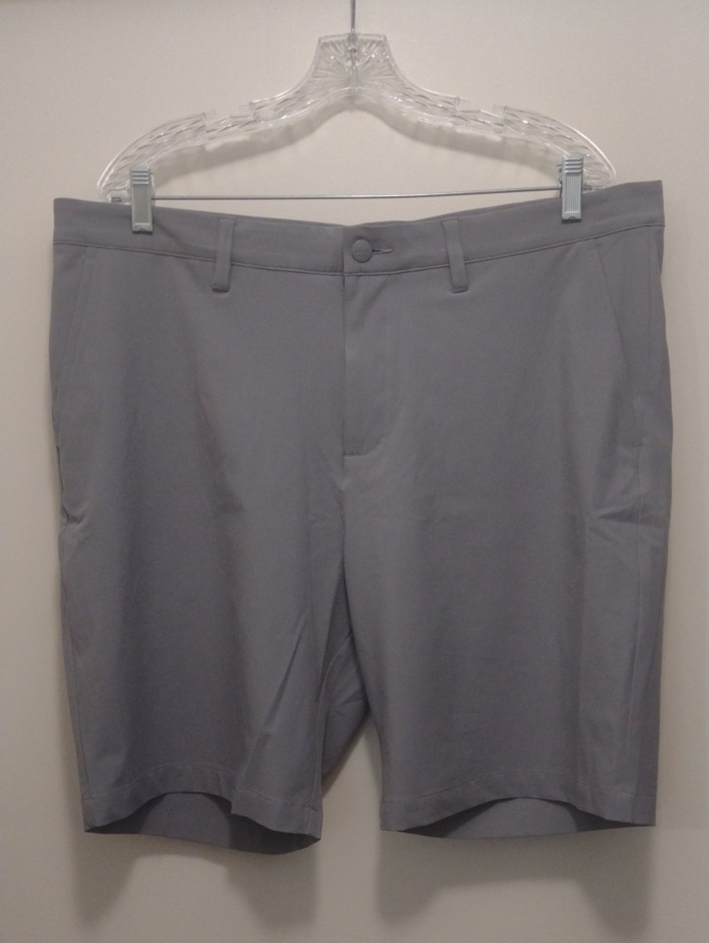 Adidas Men's Gray Flat Front Performance Shorts (J982)